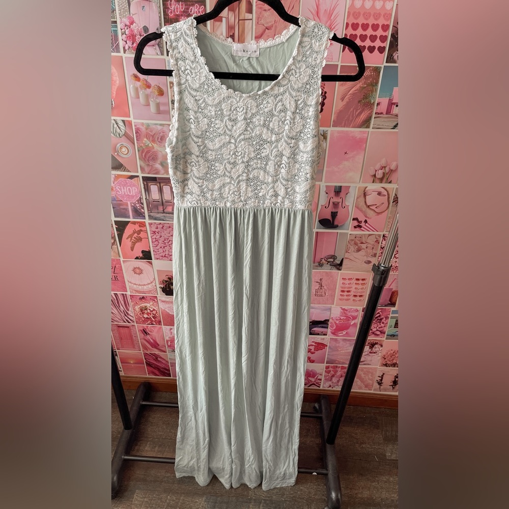 Coco & Main Mint Maxi Dress